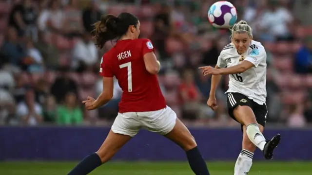 A photo of Norway playing against Northern Ireland