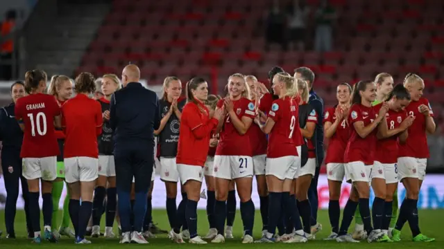 A photo of Norway players celebrating