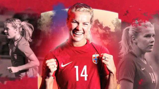 A photo of Ada Hegerberg in Norway's red kit