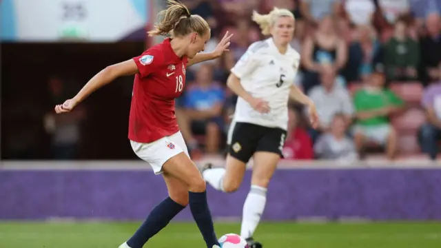 A photo of Frida Maanum scoring a goal