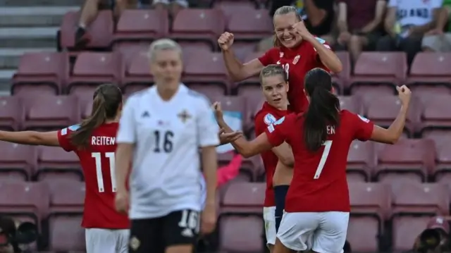 A photo of Norway players celebrating