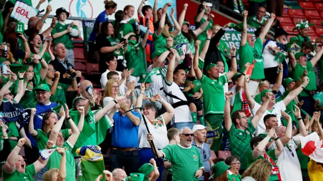 A photo of Northern Ireland fans