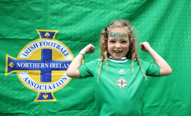 A young Northern Ireland fan in Southampton