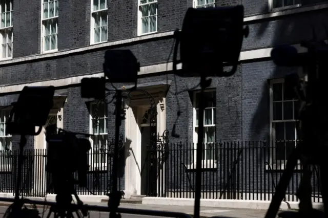 TV lights in Downing Street