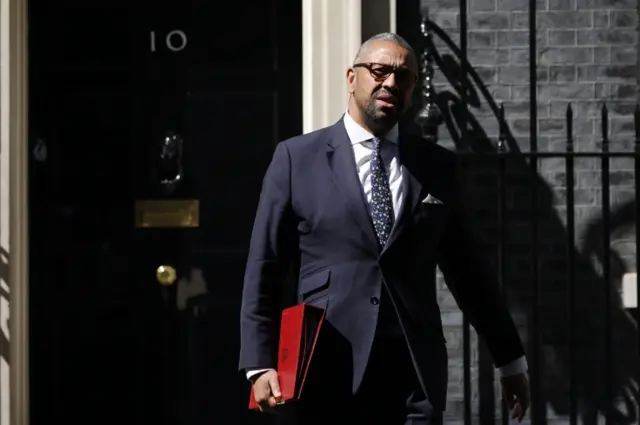 James Cleverly seen leaving No 10