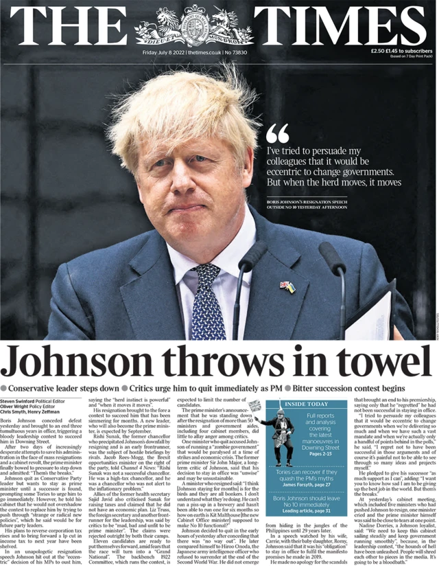 The Times front page