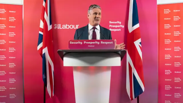 Labour leader Keir Starmer during a press conference