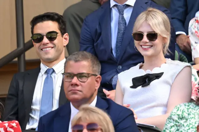 rami Malek and partner Lucy Boynton