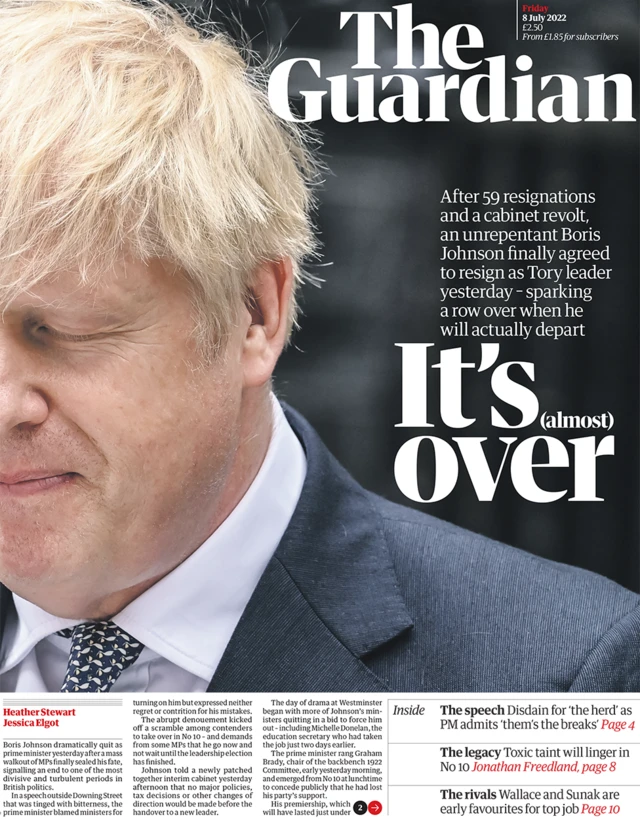 The Guardian front page