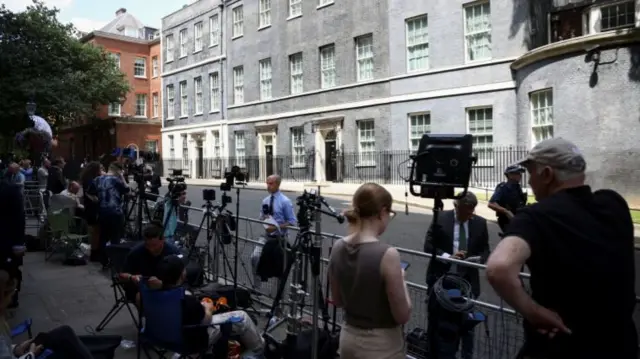 Press outside Downing Street