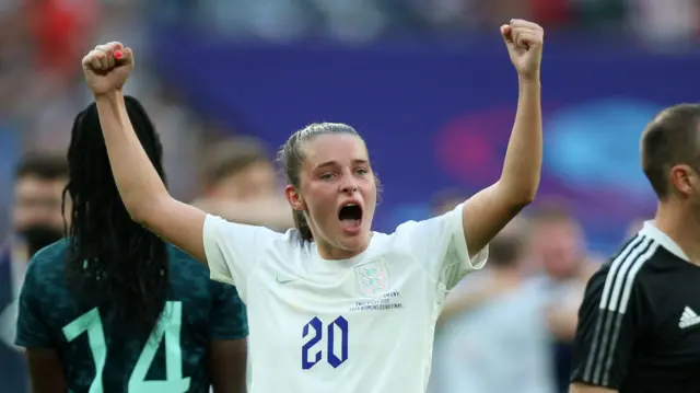 Ella Toone celebrates victory over Germany in the final