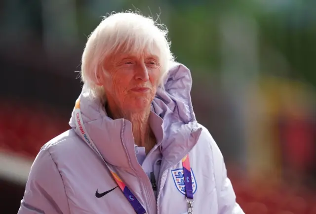 Director of women's football Sue Campbell during a training session at Old Trafford, Manchester on 5 July 2022