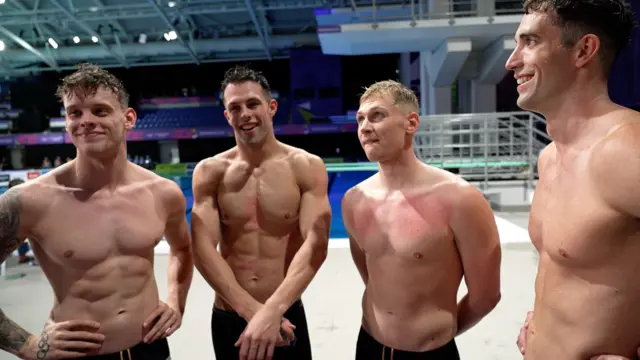 Welsh swimmers Matt Richards, Dan Jones, Kieran Bird and Calum Jarvis