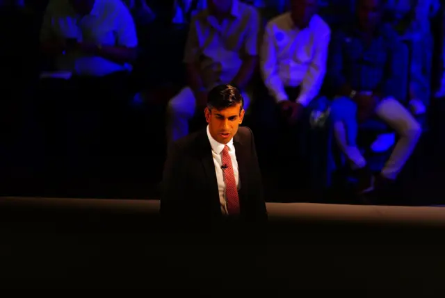 Rishi Sunak speaking at an event at Exeter University as part of his campaign to be leader of the Conservative Party and the next prime minister