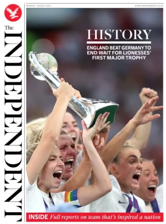 Front page of the Independent on 1 August 2022