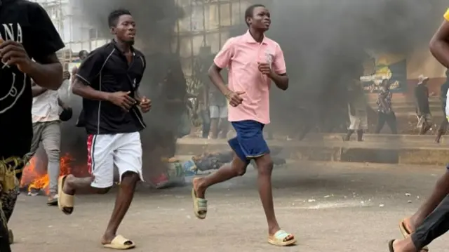 Anti-government protest, in Freetown, Sierra Leone