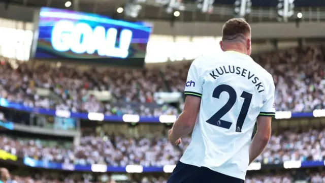 Dejan Kulusevski celebrates