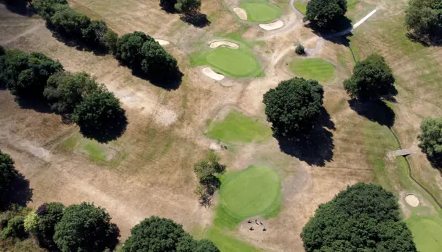 An arid-looking golf course in Ashford in Kent