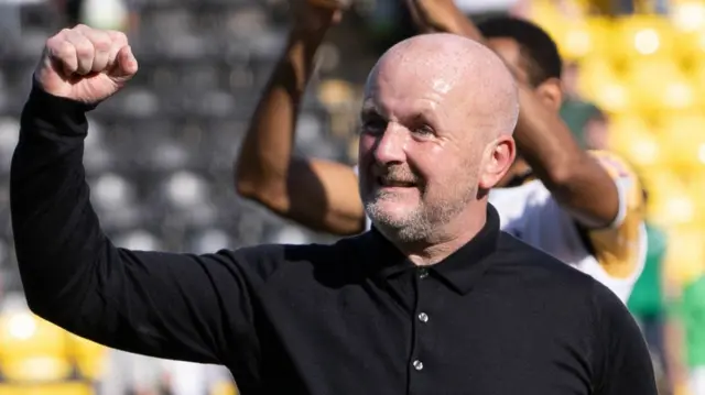 David Martindale celebrates Livingston's first home league win of the season