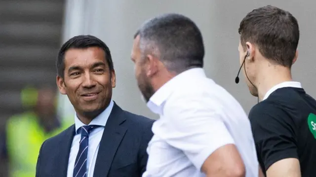 Rangers' Giovanni van Bronckhorst and St Johnstone's Callum Davidson