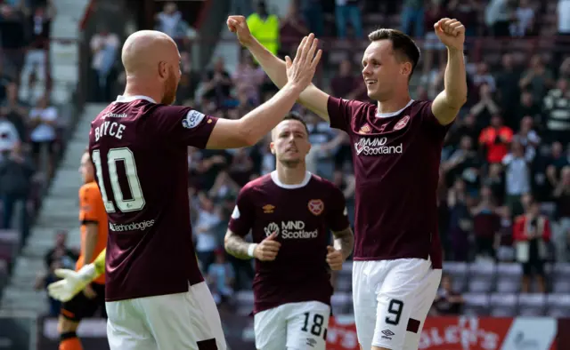 Hearts celebrate