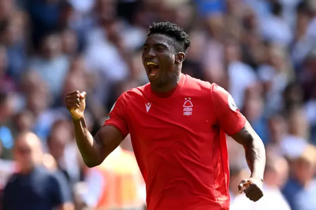 Taiwo Awoniyi of Nottingham Forest celebrates