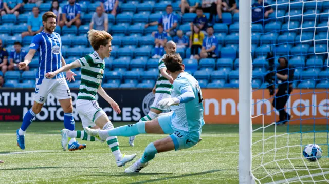 Kyogo Furuhashi scores for Celtic against Kilmarnock