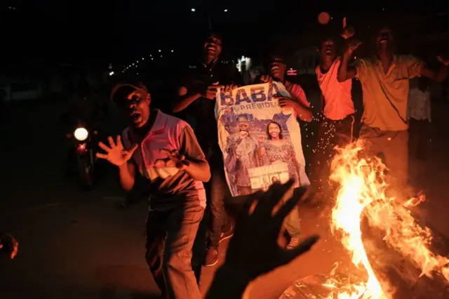 Supporters of Azimio la Umoja (One Kenya Coalition) presidential candidate Raila Odinga protest the results of Kenya's general election in Kisumu.