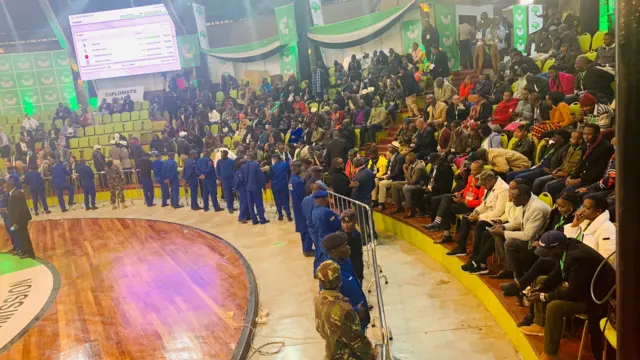 Security is tight at the Bomas of Kenya national tallying centre