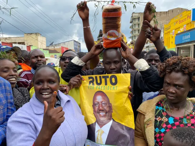 William Ruto supporters in Eldoret town