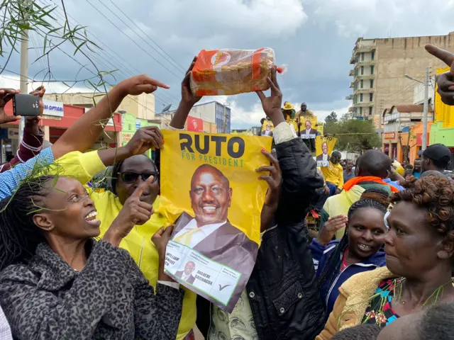 William Ruto supporters in Eldoret town