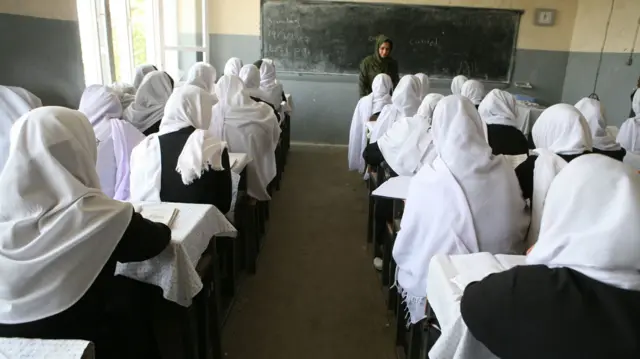 Pupils during lesson at a school in Kabul in 2008