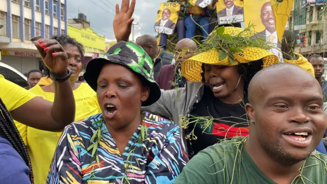 William Ruto supporters in Eldoret town