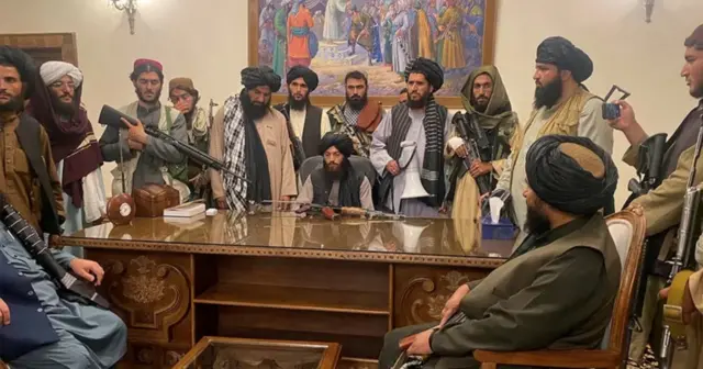 Taliban fighters take control of the Afghan presidential palace, Kabul