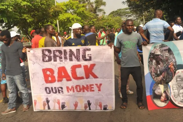 Protesters in Liberia