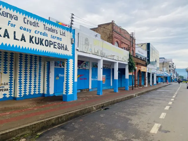 Closed shops in Kisumu