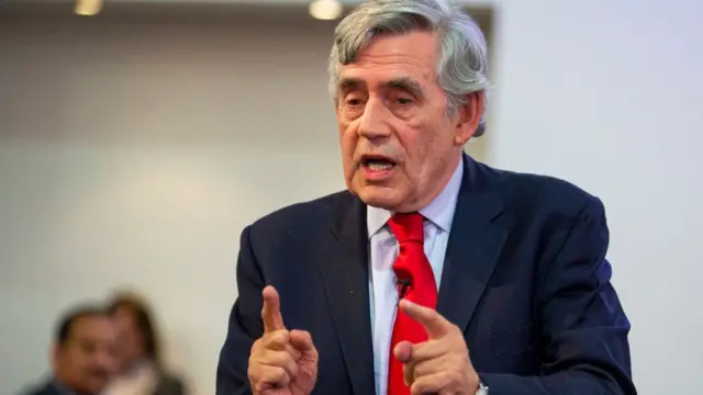 Gordon Brown speaks at an event