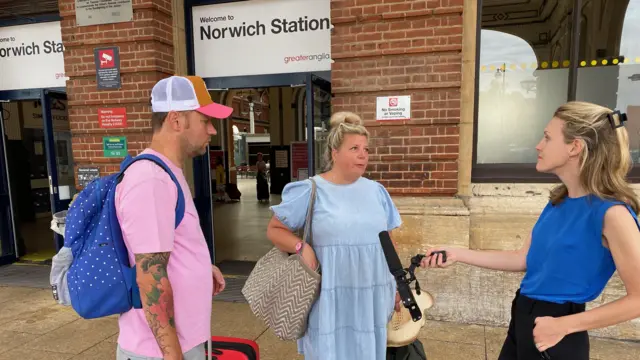 Charley and Andy speak to the BBC before making their journey from Norwich to Gatwick Airport