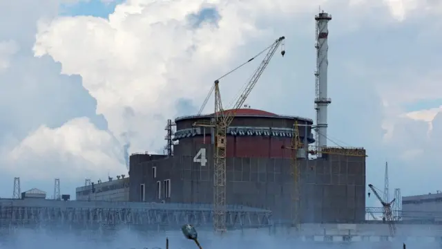 Exterior view of the Zaporizhzhia nuclear power plant