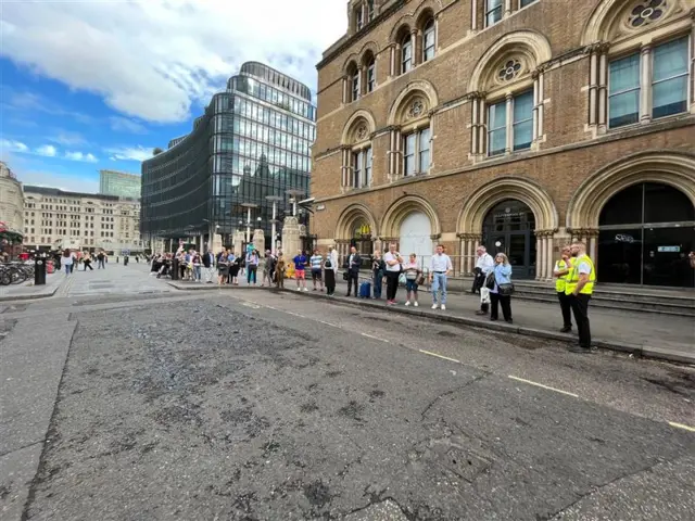 Queues outside Liverpool St