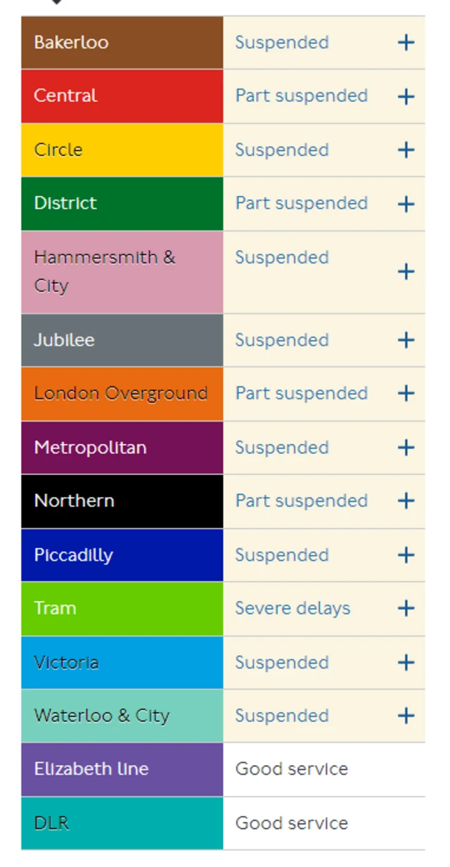 Tube service update