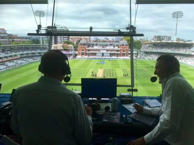 Agnew and Tufnell in comms box at Lord's