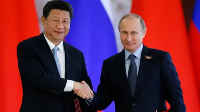 Xi Jinping and Vladimir Putin in Moscow