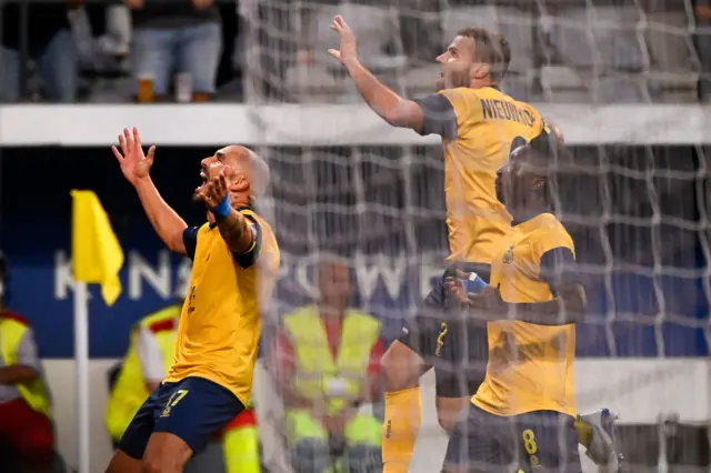 The Union captain celebrates wildly with his fans