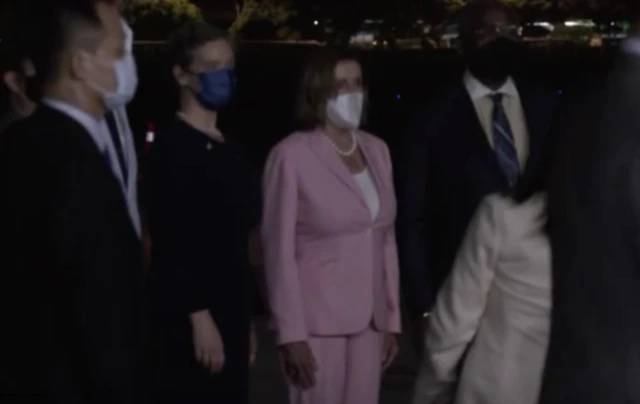 Pelosi at the airport