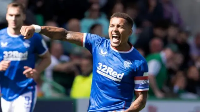 James Tavernier celebrates his third goal of the season