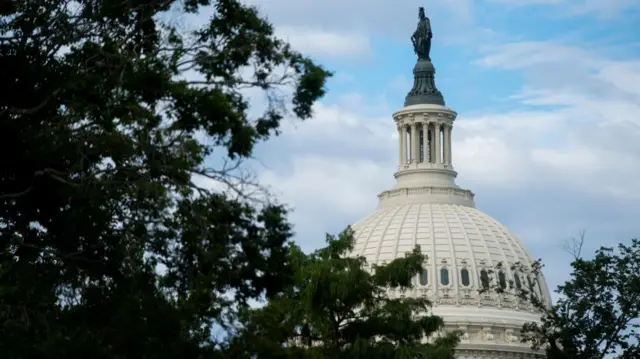 A view of the dome of the US Capitol building