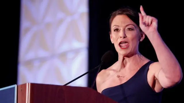 Florida gubernatorial candidate Nikki Fried speaks at an event last month