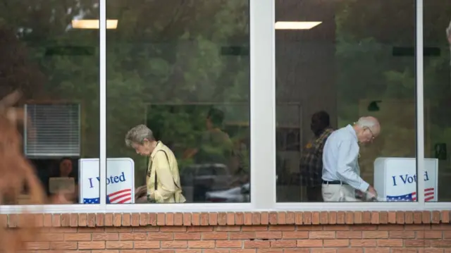 People cast votes for midterm primary elections on June 14, 2022 in West Columbia, South Carolina.