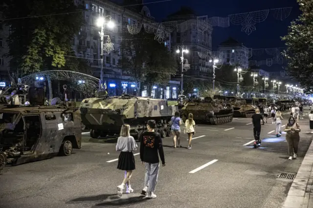 Captured Russian vehicles on display in Kyiv